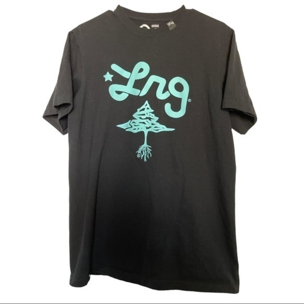 LRG BLACK GRAPHIC SHIRT SIZE MED EUC #9916